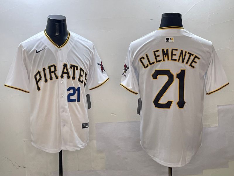 Men Pittsburgh Pirates #21 Clemente White Game 2025 Nike MLB Jersey style 3